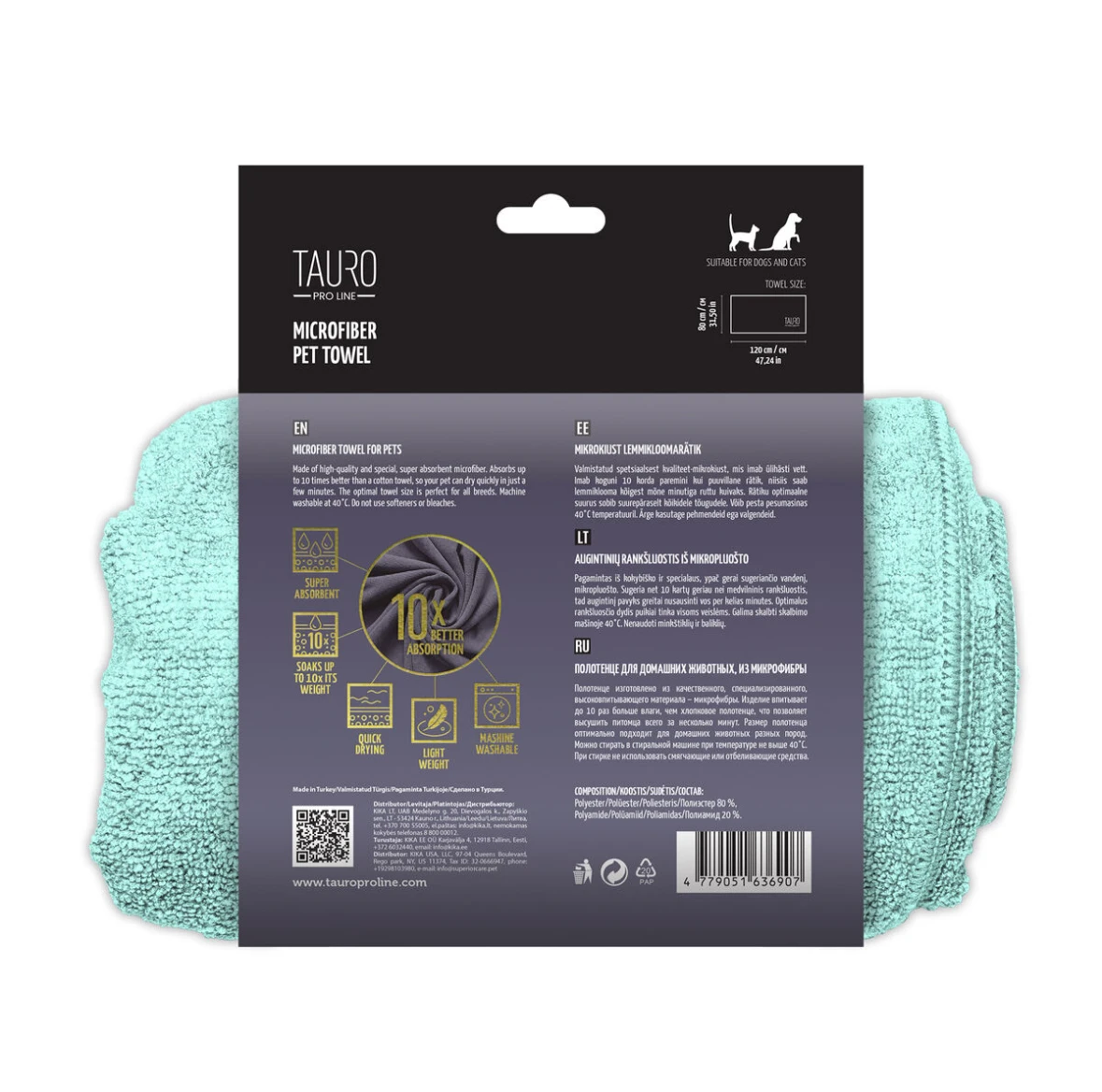 Mikrokuitupyyhe Tauro Pro Line, minttu - Image 2
